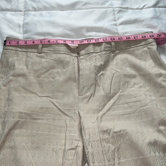 🤎Banana Republic Womens Hampton Pants Ankle Crop Geometric Beige. Size 16🤎 - Picture 5 of 7